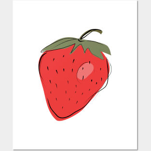 red strawberry Posters and Art